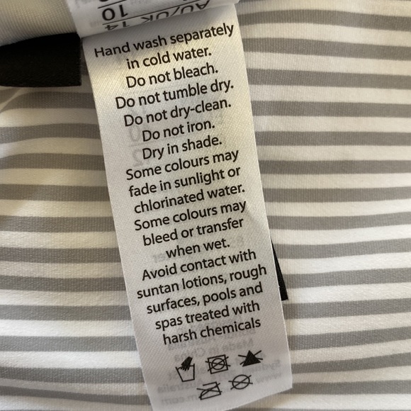 Nip Tuck Sorrento Stripe Joanne One-Piece Swim Suit Silver-Grey & White size 10 - Picture 10 of 16